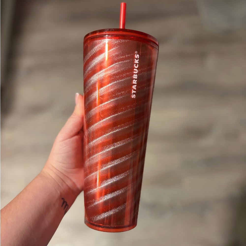 Starbucks Shimmering Red Tumbler with Straw